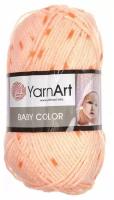 Пряжа YarnArt Baby Color (ЯрнАрт Бэби Колор) Нитки для вязания, 50г, 150м, 100% акрил, цвет 0272 персик с оранжев. крапинами, 1 шт