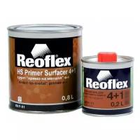 REOFLEX. Грунт акриловый 4+1 чёрный + отвердитель, комплект 0.8л+0.2л