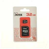 Карта памяти micro SD UHS-U1 Mirex с адаптером 32гб класс 10