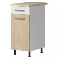 Кухонный стол- шкаф со столешницей разделочный 400х850х600 мм с ящиком, с полкой, дуб сонома, модульная кухня