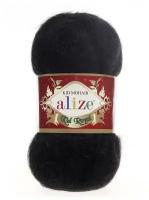 Пряжа Alize Kid Royal Mohair (Кид Роял Мохер) - 1 моток 60 черный 62% кид мохер, 38% полиамид 500м/50г