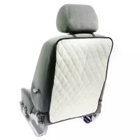 Защитная накидка на переднее сиденье, размер 40x60, экокожа, стеганная, белая./В упаковке шт: 1