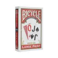 Игральные карты Bicycle Large Print / Крупный Шрифт (bridge size), красные