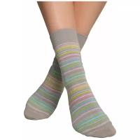 Женские носки с принтом LAMBONIKA Классики, цвет: светло-серый, салатовый, размер: 38-40