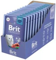 Паучи для котят Brit Premium, телятина с морковью в желе, 14 шт. х 85 г