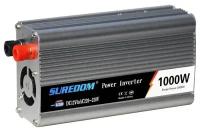 Автомобильный инвертор Suredom, 1000 W Вт. Преобразователь напряжения 12В в 220В. Евророзетка, USB разъем