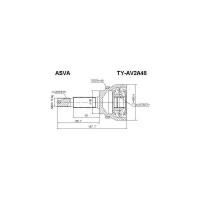 Шрус наружный 25x58x26 Asva TYAV2A48 Toyota: 43460-09P50 43470-09N90 Toyota Altis Седан (_E12j_ _E12t_). Toyota Avensis