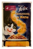 Влажный корм FELIX Sensations для кошек, утка/шпинат в желе, пауч, 85 г