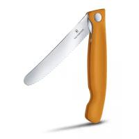 Кухонный нож Victorinox Swiss Classic (6.7836.F9B), для овощей, длина лезвия 110 мм, серрейторная заточка, цвет рукояти оранжевый