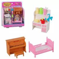 Набор игровой Мебель спальня комната Play house с аксессуарами для кукол J168-3 в коробке Tongde