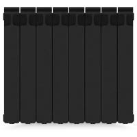 Радиатор Rifar Monolit 500, 8 секций, боковое подключение, биметалл, цвет чёрный