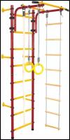 Шведская стенка с навесным оборудованием ЮНЫЙ АТЛЕТ Пристенный, красный/желтый