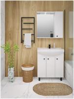 Мебель для ванной / Runo / Римини 75 / белый / тумба с раковиной Best 75 / шкаф для ванной / зеркало для ванной