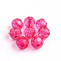 Бусины Акрил граненые 10 мм, цвет: Розовый, уп/500 г. (1050 шт)