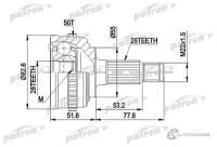 ШРУС наружн к кт 26x55x28 ABS 50T HONDA CIVIC V 95 01, CIVIC V Fastback 97 01, CIVIC V Hatchback 95 01 PATRON PCV1301