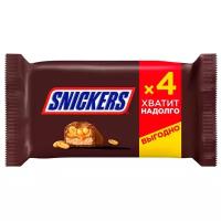 Батончик Snickers с карамелью, арахисом и нугой, 40 г, 4 шт