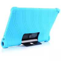 Чехол панель накладка MyPads для Lenovo Yoga Smart Tab YT-X705F 64Gb с защитными заглушками и защитой боковых кнопок синяя
