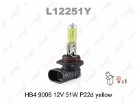 LYNXAUTO L12251Y Лампа HB4 9006 12V 51W P22D YELLOW