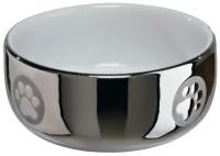 Миска для кошек Trixie Ceramic Bowl, размер 11см, серебряный / белый