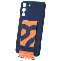 Панель-накладка Samsung Silicone with Strap Cover Dark Blue для Samsung Galaxy S22+