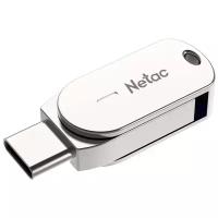 Флеш Диск Netac U785 16Gb, USB3.0+TypeC, металлическая