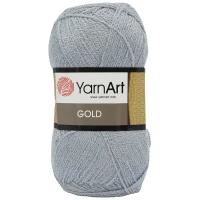 Пряжа для вязания YarnArt 'Gold' 100гр 400м (92% акрил, 8% металлик) (14500 серый), 5 мотков