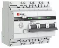 Выключатель автоматический дифференциального тока 3п+N C 63А 100мА тип AC 4.5кА АД-32 PROxima EKF DA32-63-100-4P-pro, 1шт