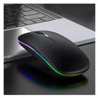 Мышь беспроводная с RGB подсветкой для компьютера и ноутбука, пк, макбука / Bluetooth Wireless / черная