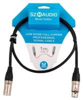 Кабель микрофонный SZ-Audio XLRm - XLRf 1m