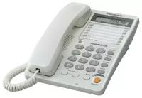 Телефон проводной Panasonic KX-TS2365RUW, ЖК дисплей, спикерфон, ускоренный набор, белый