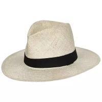 Шляпа федора SCORA летняя, размер 55-57, белый