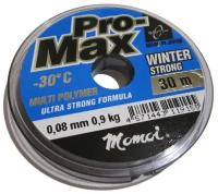 Монофильная леска для рыбалки Momoi Pro-Max Winter Strong 0,08 мм, 0,9 кг, 30 м, прозрачная, 1 штука