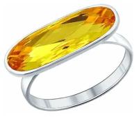 Кольцо из серебра с желтым кристаллом Swarovski