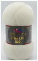 Пряжа HIMALAYA LANA LUX 800 (Хималая лана люкс 800) цвет: 74603 молочный, 50% шерсть, 50% акрил, 100г, 800м, 1 моток