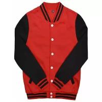 Куртка бомбер / Street Style / Varsity Classic Jacket V 2 / красный с чёрными рукавами / (S)