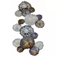 Настенный декор Цветы серо-голубые Размер: 134*71,1*8 см Garda Decor