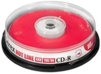 Диск Mirex CD-R 700Mb HOTLINE 48X cake, упаковка 10 шт