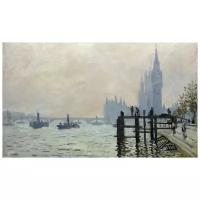 Репродукция на холсте Темза ниже Вестминстера (The Thames below Westminster) Моне Клод 51см. x 30см