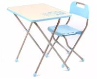 Комплект детской мебели Nika с рисунком в стиле «Ретро» КПР/1 голубой с бежевым
