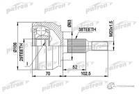 ШРУС наружн к кт VW MULTIVAN V 03, TRANSPORTER V c бортовой платформой 03, TRANSPORTER V фургон 0 PATRON PCV1033