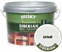 ЭКО-лазурь для дерева Husky Siberian полуматовая, белая 2,5л