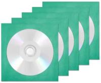 Диск DVD-R Ritek 4,7Gb 16x non-print (без покрытия) в бумажном конверте с окном, темно-бирюзовый, 5 шт