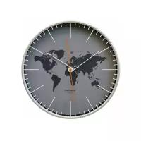 Часы настенные кварцевые Тройка 77777733, серый