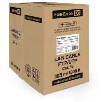 Кабель EXEGATE UTP4-C5e-CU-S25-IN-PVC-GY-305 UTP 4 пары кат.5e медь, 25AWG, бухта 305м, серый, PVC