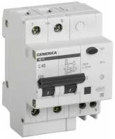 Выключатель автоматический дифференциального тока 2п 40А 30мА АД12 GENERICA, IEK MAD15-2-040-C-030 (1 шт.)