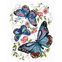 Чудесная Игла набор для вышивания Синие бабочки,42-03