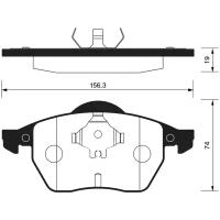 Дисковые тормозные колодки передние SANGSIN BRAKE SP2097 (4 шт.)