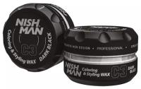 NISHMAN Воск C3 Darkblack Hair Premium Coloring Wax, средняя фиксация, 100 мл
