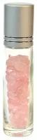 Флакон-роллер с натуральным камнем розовый кварц 20Х20Х85мм для духов, косметики, масел