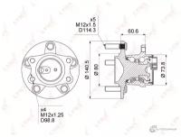 Ступица С Подшипником Mitsubishi Lancer X/Outlander Xl Ii/Asx 07- Зад. LYNXauto арт. WH1026